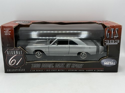 Highway 61 1:18 Scale Diecast Model - 1968 Dodge Dart GT Sport (Silver) - Picture 2 of 8