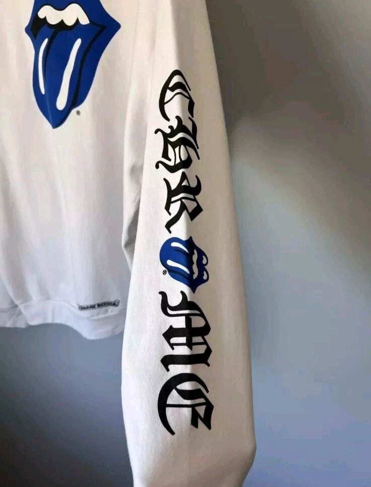 CHROME HEARTS cuori cromati Rolling Stones blu bianco grande
