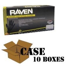 SAS Safety Raven 6mil MEDIUM Black Nitrile Gloves Case 1000 10 BOXES of 100 