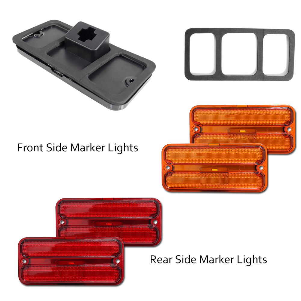 New Front & Rear Deluxe Side Marker Light Set For 68-72 Chevrolet C10 K10 Pickup