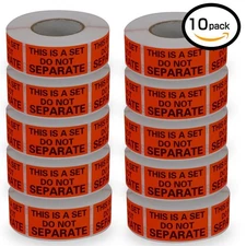 10 Roll/5000 label This Is a Set Do Not Separate  Shipping Sticker Warning label