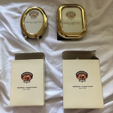 Frameworks Solid Brass Pair Of Frames 2.5x3.5 Oval And Square Made In USA