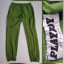 PacSun X Playboy Track Pants Women's Sz Large Gorpcore Streetwear Green Tapered