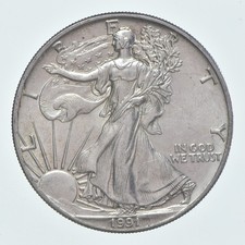 Better Date 1991 American Silver Eagle 1 Troy Oz .999 Fine Silver *752