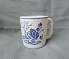 Vintage Vitrock 1950's Little Bo Peep 6oz Coffee Mug Cup Blue on Milk Glass