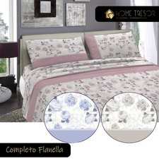 Completo Letto Matrimoniale Flanella Set lenzuola Invernali Cotone Caldo Felpato