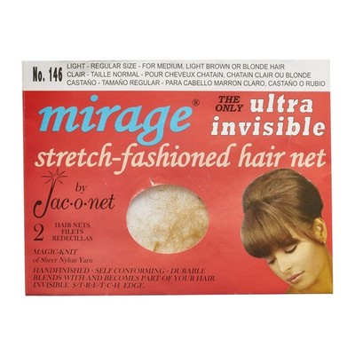 JacONet Mirage UltraInvisible Disposable Hair Nets, Light, 2 per Pack x12