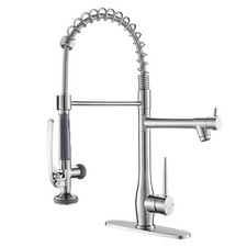 Commercial Kitchen Sink Faucet with Pull Down Sprayer Brushed Nickel