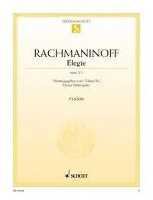 Elegie Opus 3/1 | op. 3/1. Klavier., Edition Schott Einzelausgabe | Rachmaninow