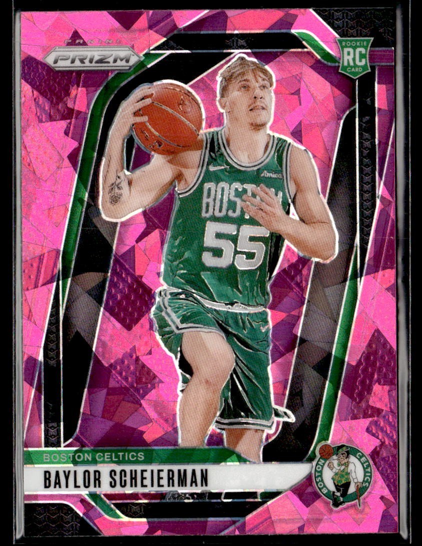 2024-25 Panini Prizm Baylor Scheierman Pink Ice Prizm RC #236 Boston Celtics