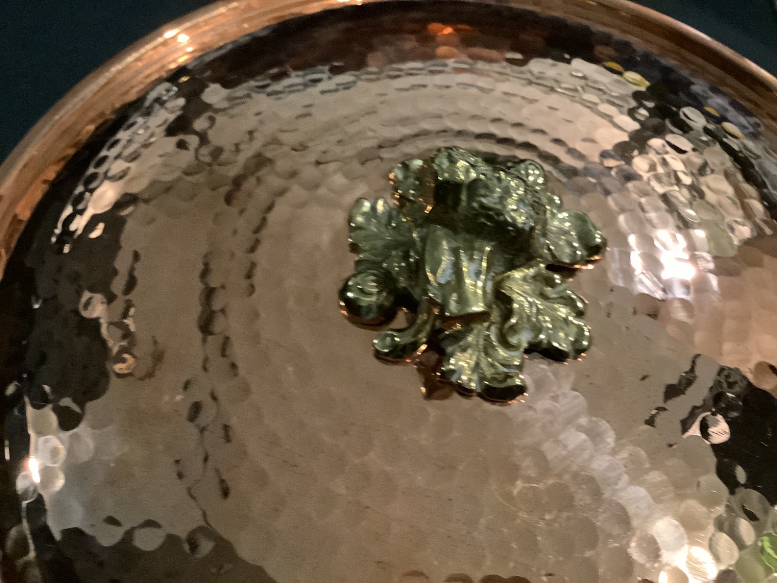 Vintage Hammered Copper Dutch Oven Roaster Pot with Lid-12” without handles