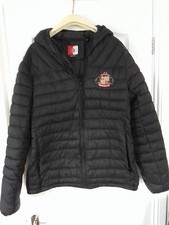 SUNDERLAND AFC OFFICIAL PADDED JACKET BLACK SIZE XXL VGC.