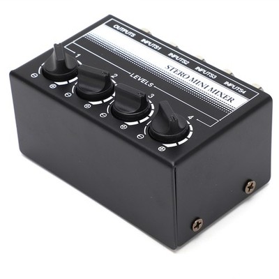 Stereo Mini Mixer Passive Audio Signal Controller 4 Channel Hub For Outdoor SET