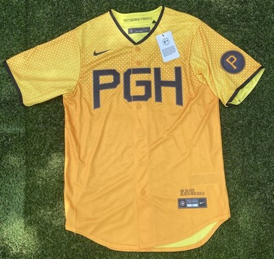 Nike Pittsburgh Pirates City Connect Jersey Gold MLB Men Sz Medium NEW