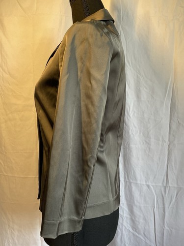 Theory Women’s Blazer Silver Gray Shimmer Medium Petite Business Career - Picture 3 of 16