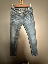 Miss Me Skinny Jeans Size 25 JP5602S2 Medium Wash Embellished Flap Pockets