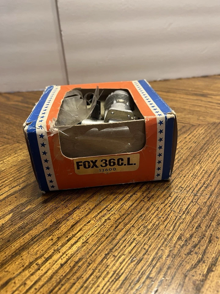 Vtg NOS 1970s Fox Manufacturing 36 C.L. 13600 Airplane Engine In Orig Box  - Image 2 of 4