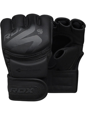 RDX Noir MMA Gloves for Cage Grappling, Kickboxing, Muay Thai, Open D-Cut Palm