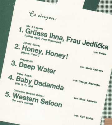 JOHNNY TAME Honey Honey  GRAPEFRUIT Deep Water PEETER ORLOFF  5 Titel 1969/70