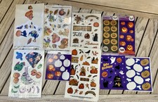 Mixed Lot Of Vintage Halloween / Fall Stickers Used Sealed