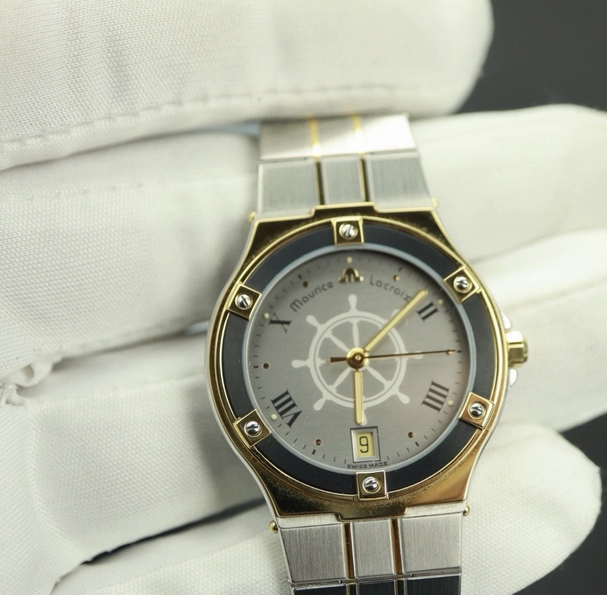 Vintage Maurice Lacroix Calypso Sailor Swiss Quartz Gold Plated