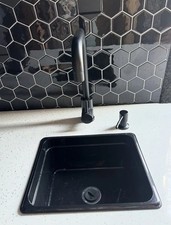 Black Campervan / Boat Sink With Fittings
