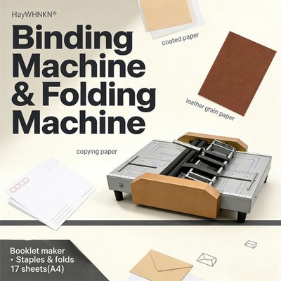 Automatic Booklet Maker Dual Stapler & Folder Machine for 17 Sheets of 80G Paper