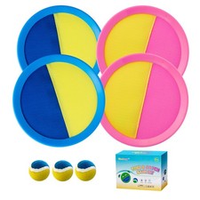 Weehoey Toss and Catch Ball Game Set for Kids Ages 4-8   Blue Pink