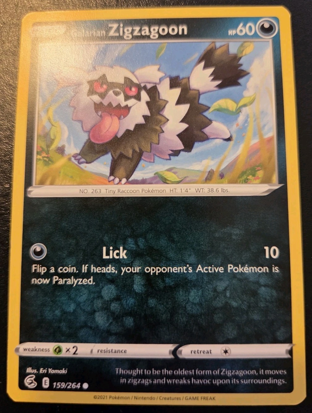 Galarian Zigzagoon 159/264 Common Sword & Shield: Fusion Strike Pokemon TCG