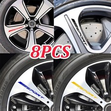 Set Of 8 Sport Mark Car Wheel Rim Auto Decals Universal Reflective Car Sticker