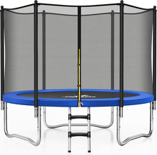 Trampoline 8FT 10FT 12FT 14FT 15FT, Outdoor Trampolines with Enclosure Net and L