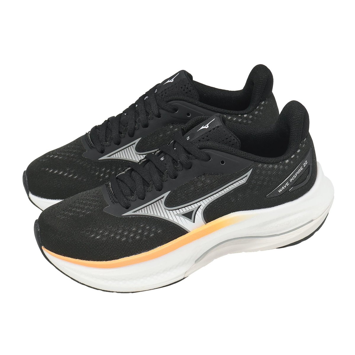 スティクノリ Mizuno Wave Inspire 22 Black White Women Road Running Jogging