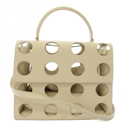 OFF WHITE Porthole Jitney 2.8 Porthole Jitney 2.8 Cutout Leather Tote Bag