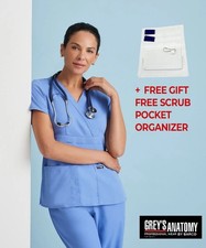 New Grey's Anatomy Scrub Sets Medical Nurse Scrubs Free pocket organizer Gift 