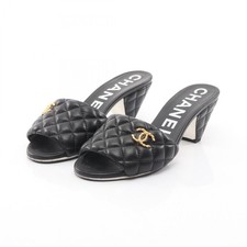 CHANEL Matelasse COCO Mark heel Sandals shoes...