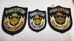 Set Of 3 Pinkerton Security Service Shoulder Patch