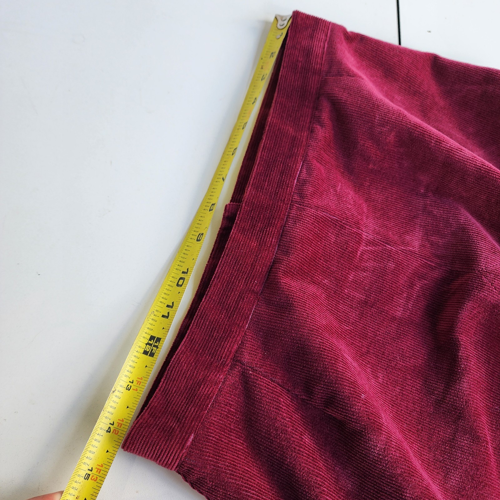 Derby of Sweden Skirt Womens Midi Burgundy Soft Curderoy Cotton Eur 38 US 6 image 5