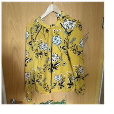 Only Damen Bluse Tunika Gr. 38 gelb Blumenmuster Langarm Rundhals Knopf