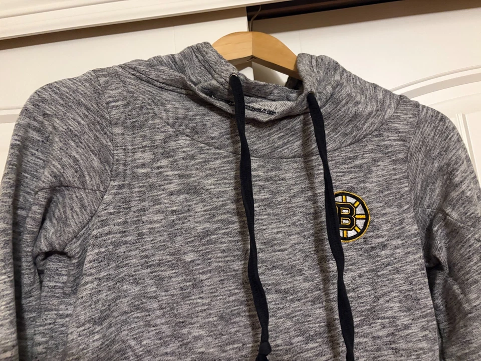 Sudadera Boston Bruins Cuello Embudo Pequeña Gris Mármol Antigua Manga Larga Foto 2 de 3