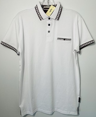 Summer　SALE　⑨ Scott James Polo Short Sleeve Shirt Men's S SJTP-24150 White/Dusty