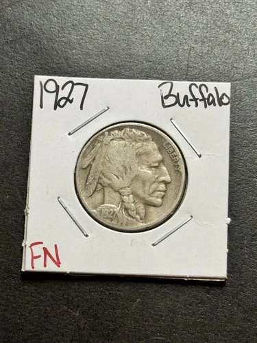 1927 P Buffalo Nickel FN Fine Better Date US 5c Type Coin (Raw19118)