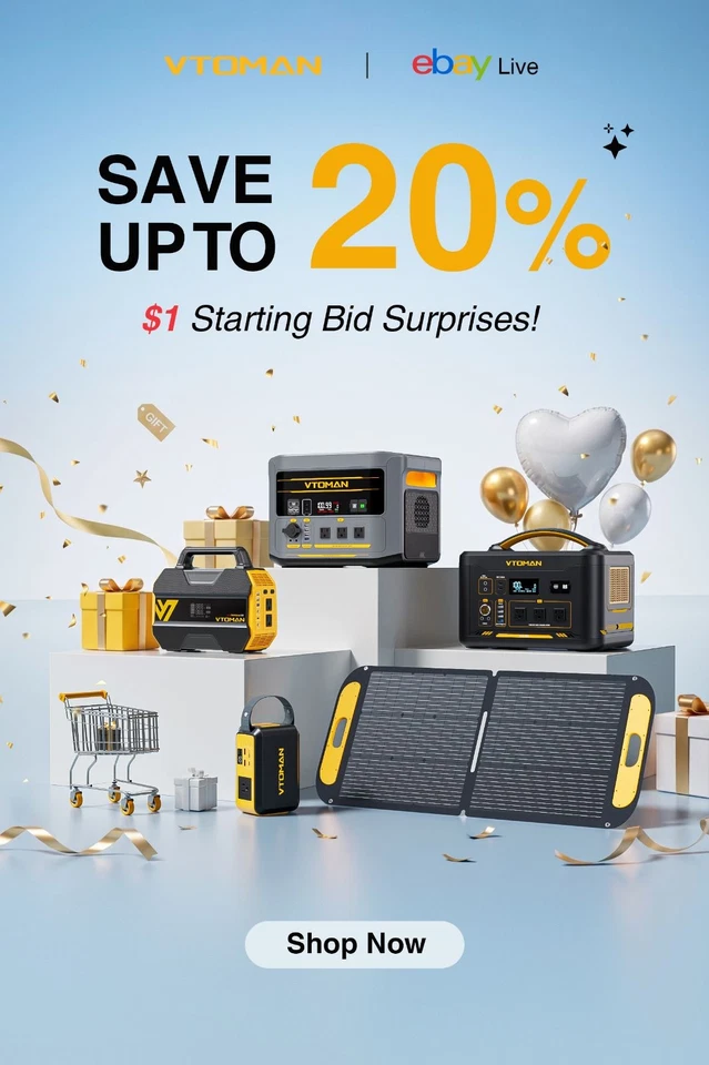 🔥LIVE ONLY DEAL! VTOMAN 20% OFF Exclusive Lowest Price + $1 Starts Gift