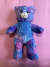 Build A Bear Cat Blue  Purple Plush Stars Glow In Dark Stuffed Animal 17 High