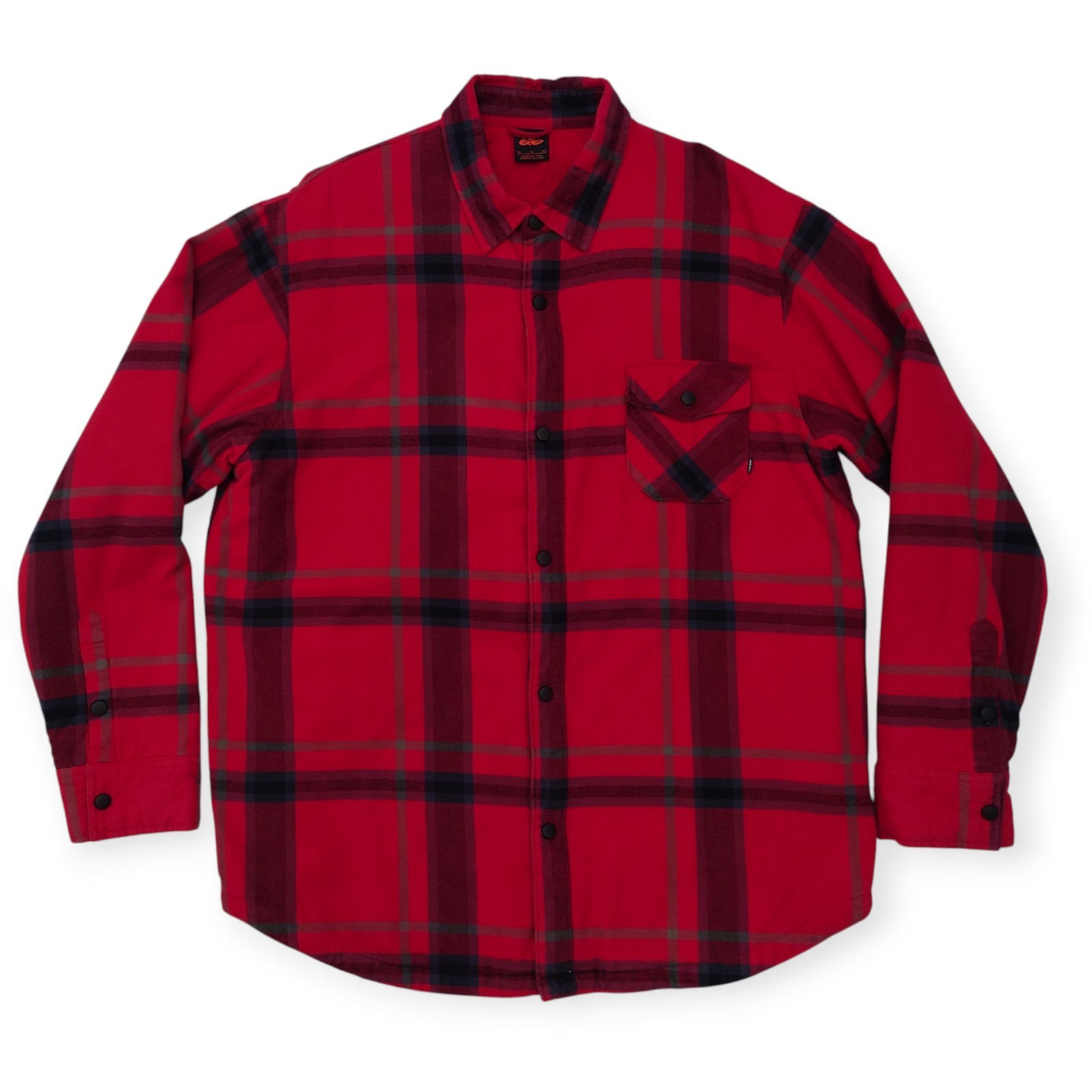 SACAI X NIKE Nike 6.0 SB Giacca di Flanella Uomo XL Trapuntata Foderata Snap Rosso Plaid Shacket Skate