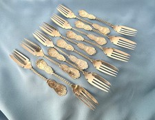 Hall and Merriman 12 Sterling Square Twist Cake ,Desert Forks 6 1/2 In 291.7 Gr