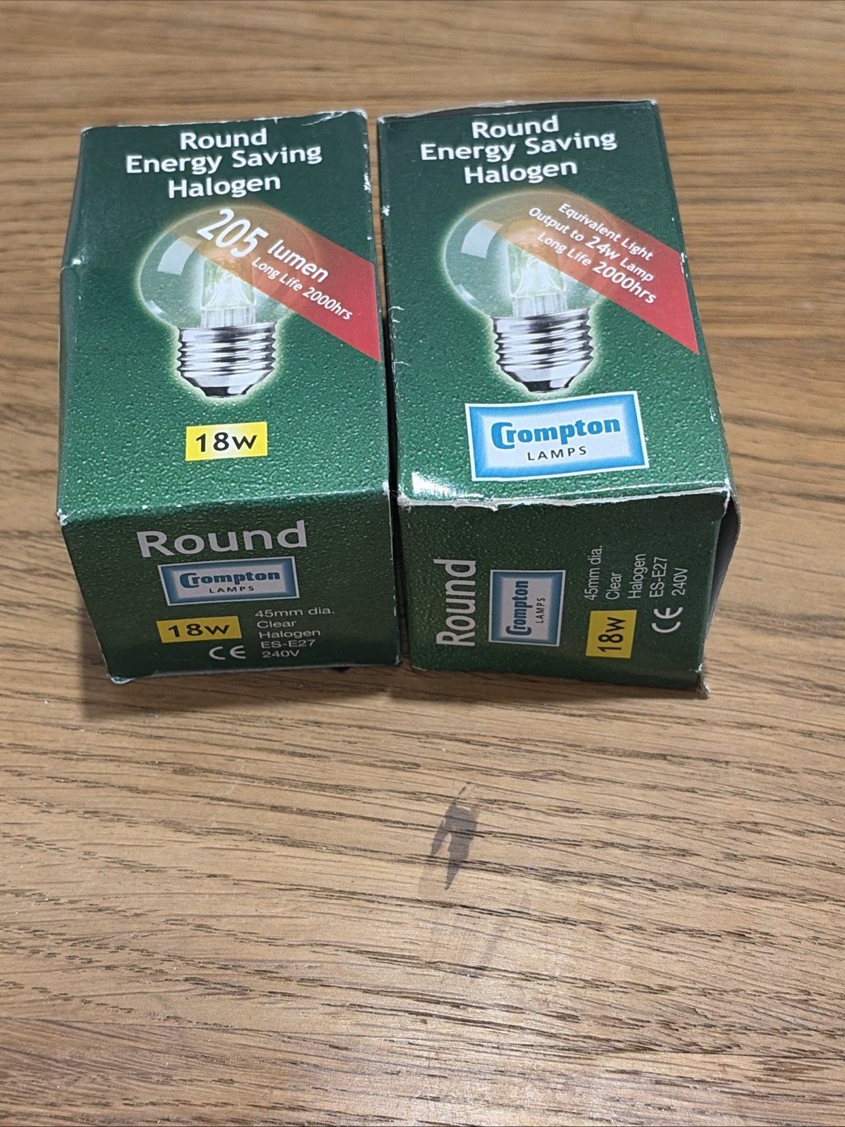 2XRound Energy Saving Halogen Lamp - Dimmable - 18W - 2900K / ES-E27 - Clear R68