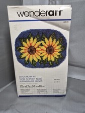 Caron WonderArt Latch Hook Rug Kit SUNFLOWERS 20" x 27" 4274 Open Box
