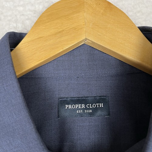 Camicia in tessuto corretto lana merino con bottoni taglia 17,5 blu melange reda ardesia - Foto 2 di 7