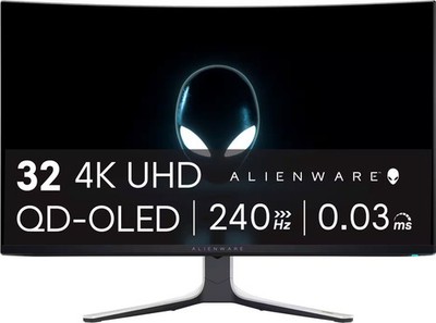 Alienware - AW3225QF 32'' QD-OLED Curved 4K UHD 240Hz 0.03-ms G-SYNC Compatibl...