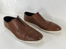 Allen Edmonds Park Avenue Brown Leather Cap Toe Dress Sneakers 4322 Shoes Sz 11D